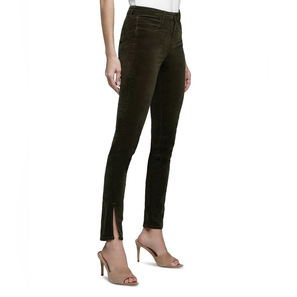 L'AGENCE Josie High Rise Skinny Split Hem Pants – Hunter Green | Size 28 - Picture 2 of 9